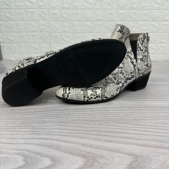 Circus Sam Edelman Pipper Ankle Bootie Sz 8.5 Ivory Black Faux Snakeskin Leather - Picture 8 of 9